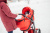 Коляска трансформер Aimile Black (колёса PU, капюшон XXL, утеплённый конверт) красный - Картинка #7