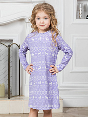 Платье "Зимний узор" - Размер 104 - Цвет фиолетовый - Картинка #1